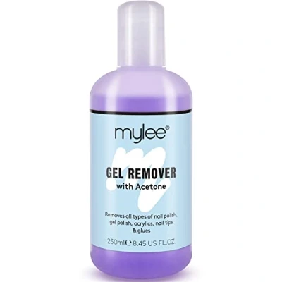 Obrázek Mylee gelový odlakovač na nehty s acetonem odstraňuje UV lak nehty, akryl, a lepidlo v salonní kvalitě (250 ml)