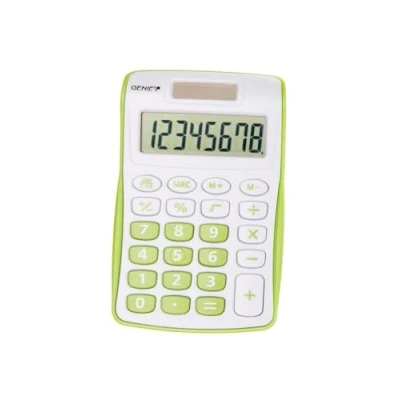 Obrázek Genie 120 G 8místná kapesní kalkulačka (Dual Power (solární a baterie); kompaktní design) 1 kus; zelená