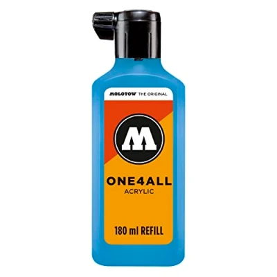 Obrázek Molotow ONE4ALL Refill akryl, barva 161 šoková modrá střední 180 ml, doplňovací inkoust pro permanentní popisovač