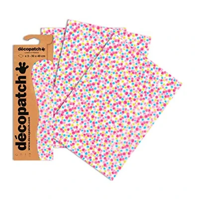 Obrázek Decopatch Papír č. 689 (růžové barevné puntíky, 395 x 298 mm) balení 3 ks
