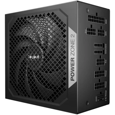 Obrázek be quiet! Power Zone 2 850W napájecí zdroj, 80 Plus Platinum a Cybenetics certifikace, polopasivní chlazení, Pure Wings 3 140 mm ventilátor, 90 úhlová přípojka 12 V 2x6, PCIe 5. 1/ATX 3.1
