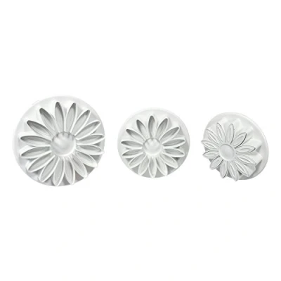 Obrázek PME SD618 Razítko s žilkovanou slunečnicí/Margerite/Gerbera, plast, bílá, 5 x cm, 3dílná sada