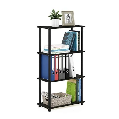 Obrázek Furinno Turn N Tube 4 Stufe Mehrzweck Regal, Espresso/Schwarz, 59.9 (Breite) x 109.9 (Höhe) 29.7 (Tiefe) cm