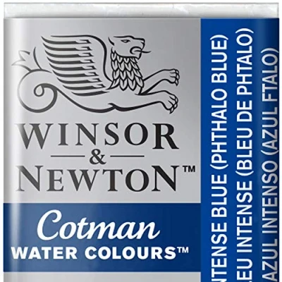 Obrázek Winsor &amp; Newton 0301327 Cotman akvarelová barva s dobrou průhledností, vynikající intenzitou tónování a dobrými vlastnostmi malby, vody v 1/2 misce intenzivní modrá