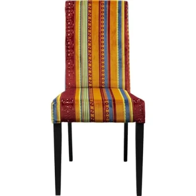 Obrázek Kare Designová židle Econo Very British, vícebarevná, čalouněná židle, do jídelny, nohy z bukového dřeva, samet, vintage, obývací pokoj, jídelna, 97 x 46 60 cm (v/š/h)