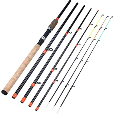 Obrázek Sougayilang Feeder Rod se 3 hroty přenosný rybářský prut Spinning Casting Travel plný sortiment Action kapry