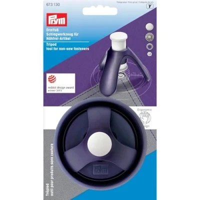 Obrázek Prym Tripod Tool for Non sew Fasteners 1 pc 673130 třínožkový bicí nástroj pro šití bez šití, plast, švestková modrá, jedna velikost
