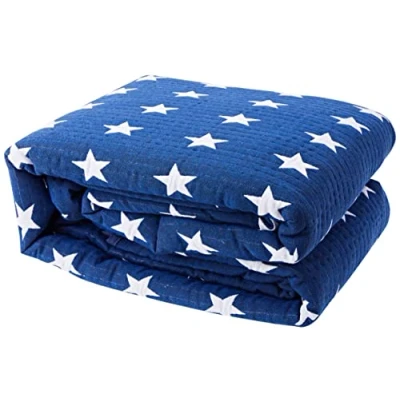 Obrázek VIALMAN Tagesdecke Sofia 10 Kingsize Bett Sterne Steppdecke Größe 250 x 270 cm &amp; Sofaüberwurf Marineblau