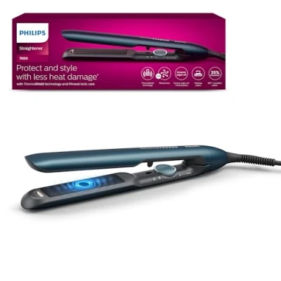 Obrázek Philips Žehlička na vlasy řady 7000 s technologií ThermoShield, černá [model BHS732/00]