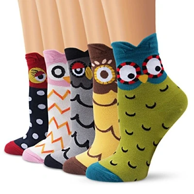Obrázek Ambielly ponožky z bavlny Thermal pro dospělé unisex ponožky, Vícebarevné 5 sova