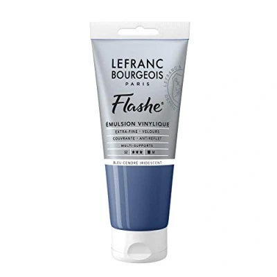 Obrázek Lefranc Bourgeois 300480 Flashe akrylová barva &amp; vinylová barva, vysoce pigmentovaná, elastická, stálá na světle, odolná proti stárnutí, matná, pro vnitřní i venkovní použití, 80 ml tuba popelavá modrá