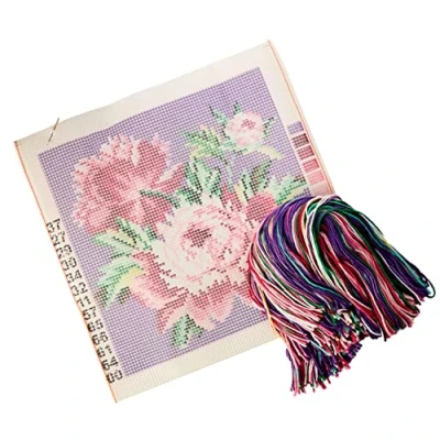 Obrázek Collection D&#039;Art Kreuzstichkissen Kit, cabbagerose, 40 x 40cm, CD5042