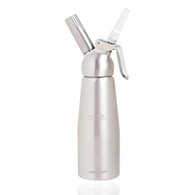 Obrázek MASTRAD 0,5 l sifon Sahne Saucen Chantilly Hot nebo Cold Foams odnímatelná hlava ultra odolný eloxovaný hliník ergonomický dodávka se 3 tryskami a čisticím kartáčem, 8 x 30 cm