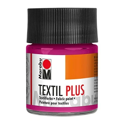 Obrázek Marabu 17150005005 textil Plus malina 50 ml, celoplošná barva na pro tmavé látky, vhodná malování látky a tisk látek, po fixaci lze prát do 40 C