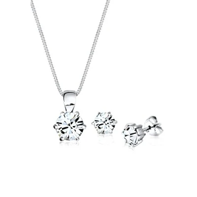 Obrázek Sada šperků Elli Basic, krystaly Swarovski, sterlingové stříbro 925, 0911221414, bílá