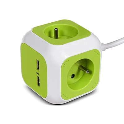 Obrázek GreenBlue gb118 MagicCube Steckdose Fach, 2 Eingänge USB 1.4 m