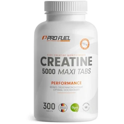 Obrázek Kreatin tablety 300x optimálně vysoké dávky 5685 mg monohydrátu kreatinu, z toho 5000 kreatinu veganské kreatinové laboratorně testováno s certifikátem zásoba na 60 dní