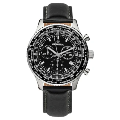 Obrázek Orphelia Pánské náramkové hodinky Master Chronograph Quarz, černá, Páska