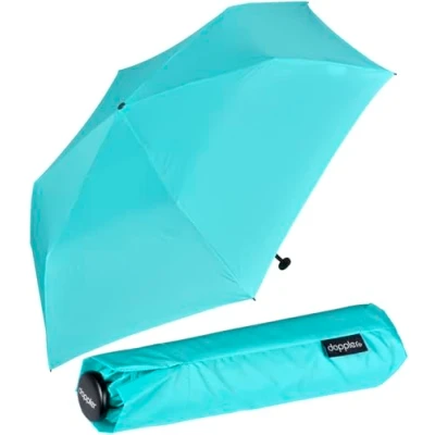 Obrázek doppler Kapesní deštník Zero,99 hmotnost pouhých 99 gramů stabilní odolný proti větru 21 cm, aqua blue UV ochrana, kompaktní, lehký a světle modrý s ochranou