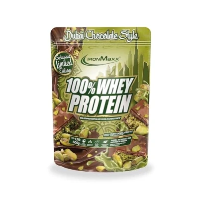Obrázek 100% Whey Protein prášek 500 g čokolády Dubai chutný High Shake, 34 bílkovin v každé porci, Power Drink před nebo po intenzivním tréninku svalů