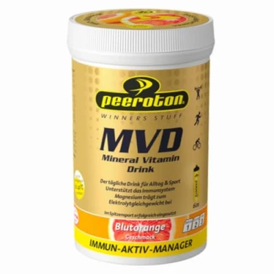 Obrázek Peeroton MVD minerální vitamin nápoj krevní pomeranč, elektrolytický prášek s 5 esenciálními elektrolyty plus zinek, hořčík a C pravidelně užívejte posiluje imunitní systém, 300 g