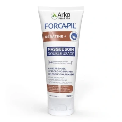 Obrázek ARKOPHARMA FORCAPIL® Keratin Haarmaske für geschädigtes Haar Vitamin B5, B6, B8 Wiederherstellung + Schutz Ohne Silikone 200 ml
