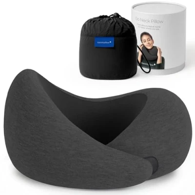 Obrázek Ostrichpillow Go Neck Pillow Reisekissen mit Memory Foam, 360º Ergonomisches Design, Asymmetrische Seiten, Reisetasche Inklusive, Waschbarer Modal Bezug