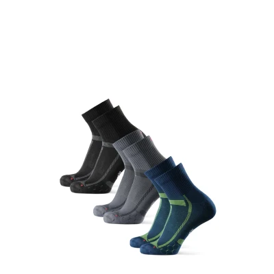 Obrázek Danish Endurance LONG Distance Running 3 PACK Sportovní ponožky, Velikost: 39 42, Multicolor/black grey/blue yellow/grey black