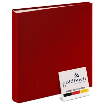 Obrázek goldbuch 24707 fotoalbum, letní čas, 25 x cm, fotokniha s 60 bílými stranami a oddělovacími listy z pergamenu, foto album ze lnu, upomínkové album, červená