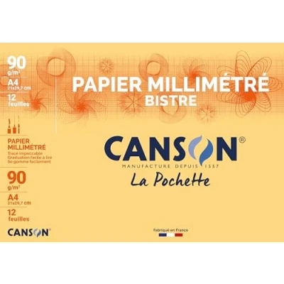 Obrázek CANSON 200067115 Millimeterpapier, DIN A4, 90 g/qm, dunkelbraun