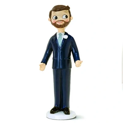 Obrázek Mopec Figur Kuchen Bräutigam mit Barbel, Polyresin, Blau, 21 cm