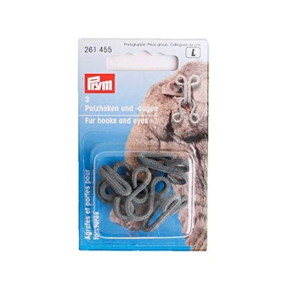 Obrázek Prym šedá 261455 kožešinové háčky a oči ST, plast, 25,2 x 18, 22,4 18,1 mm