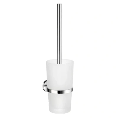 Obrázek Smedbo K11424 Toilet Brush Wallmount, Polished Chrome HK333 Home Glass Container, stříbrný, 10. 8 x 11 41 cm