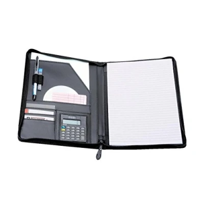 Obrázek Alassio 30056 Psací desky Catana, DIN A4, cca 31,5 x 26 2 cm, černé, z imitace kůže, s kalkulačkou a blokem A4