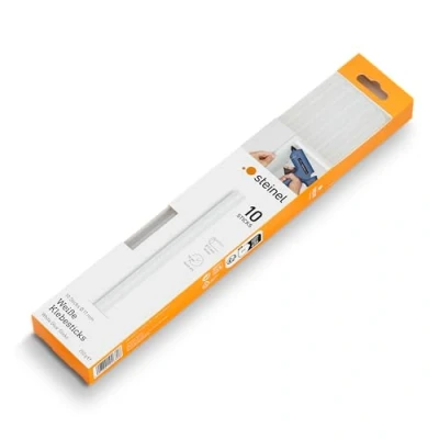 Obrázek Steinel bílé lepicí tyčinky 11 mm, 10 tyčinek, 250 g, univerzální tavné lepidlo na materiály,