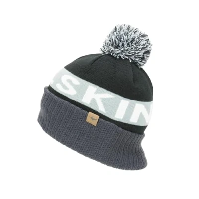 Obrázek SEALSKINZ Unisex Isolierte und Wasserabweisende Kaltes Wetter Pudelmütze Schwarz/Grau/Weiß, S/M