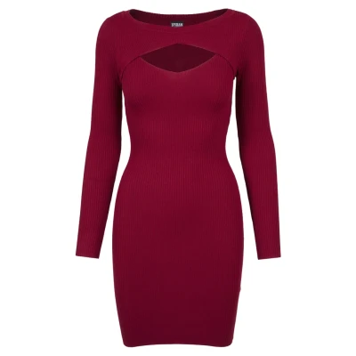 Obrázek Urban Classics CUT OUT Pouzdrové šaty, Ženy, Velikost: XS, Burgundy