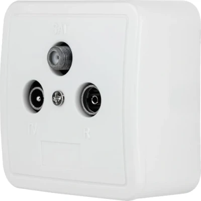 Obrázek REV 0500439551 Standard, anténní zásuvka na omítku/pod omítku (TV/SAT/RF) s krytem, bílá