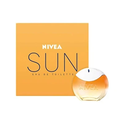 Obrázek NIVEA SUN Eau de Toilette, parfém s originálním opalovacím krémem vůně, letní a osvěžující unisex, v ikonickém parfémovém flakonu (30 ml)