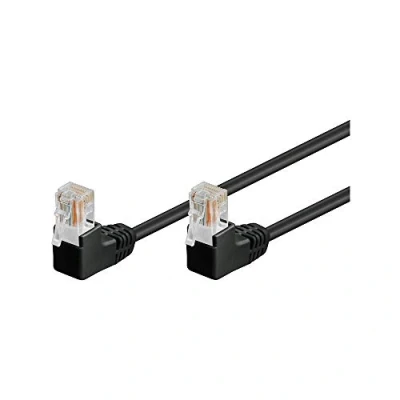 Obrázek Goobay 94163 CAT 5e jednostranně zkosená síť / Ethernet kabel, U/UTP síťový bílý; vnitřní vodič CCA, 1x RJ45 konektor 90 (8P8C); 1 metr