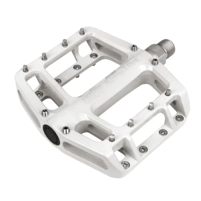Obrázek NC 17 Pedály Sudpin I pro Aluminium Platform / na kolo MTB Pedál horské BMX Kuličkové ložisko + Cr Mo osa včetně náhradních kolíků, bílé