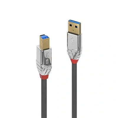 Obrázek LINDY 36660 0,5 m USB 3.0 typ A na B kabel, Cromo Line antracit