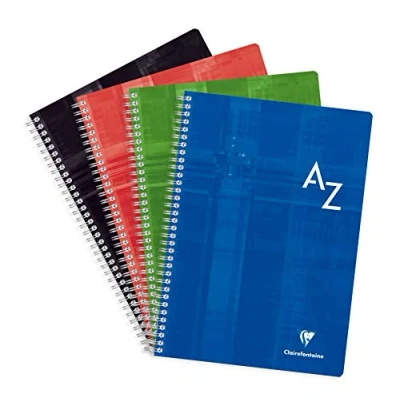 Obrázek Clairefontaine 8149C registrační kniha spirála, A4, čtverečkovaný, 90 listů, různé barvy