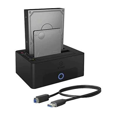 Obrázek ICY BOX Dual HDD / pevné disky dokovací stanice USB 3.0 pro SATA 2,5 palce a 3,5 palce, klonovací čtečka, adaptér, externí, černá, IB 1232CL U3