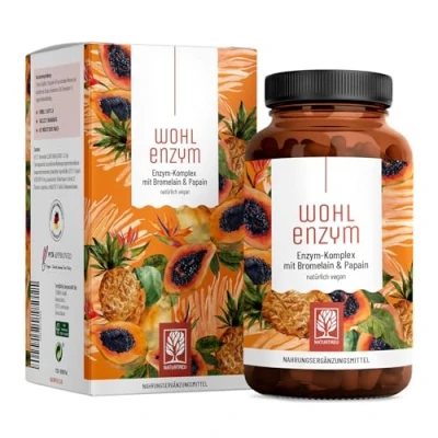 Obrázek Komplex enzymů s 800 mg bromelainu (5000 F.I.P), papain, rutin ananas a papáya enzymem veganský imunitní systém* Podpora kapsle odolné proti žaludečním šťávám NATURTREU®