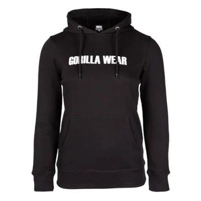 Obrázek Gorilla Wear Charlotte Hoodie černá Bodybuilding sport volný čas pro všední den lehký pohodlný s potiskem z bavlny a polyesteru, optimální volnost pohybu, černá, XS