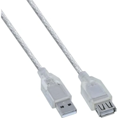 Obrázek InLine 34605 USB 2.0 prodloužení, konektor/zdířka, Typ A, transparentní, 5 m