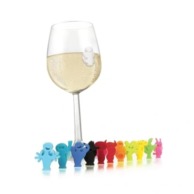 Obrázek Vacu Vin 1886060 skleněné značkovače Party People 12dílná sada, jednotná velikost (balení 12 ks)
