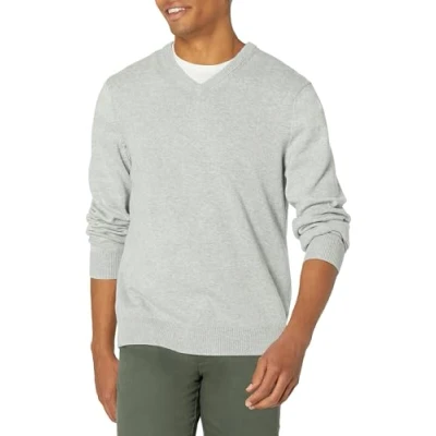 Obrázek Amazon Essentials Herren Pullover mit V Ausschnitt (in Übergröße erhältlich), Hellgrau Meliert, XXL