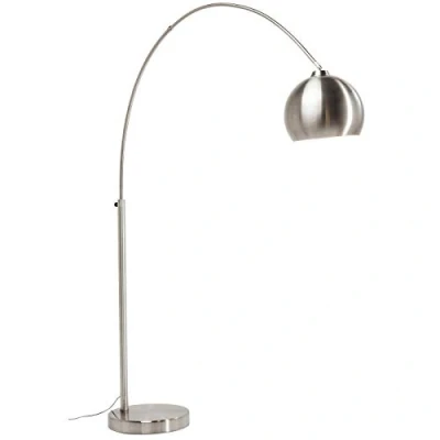 Obrázek Kare Designová stojací lampa Lounge Satin Small Deal Econo, oblouková moderní, stříbrná, (V/Š/H) 163 x 30 175 cm